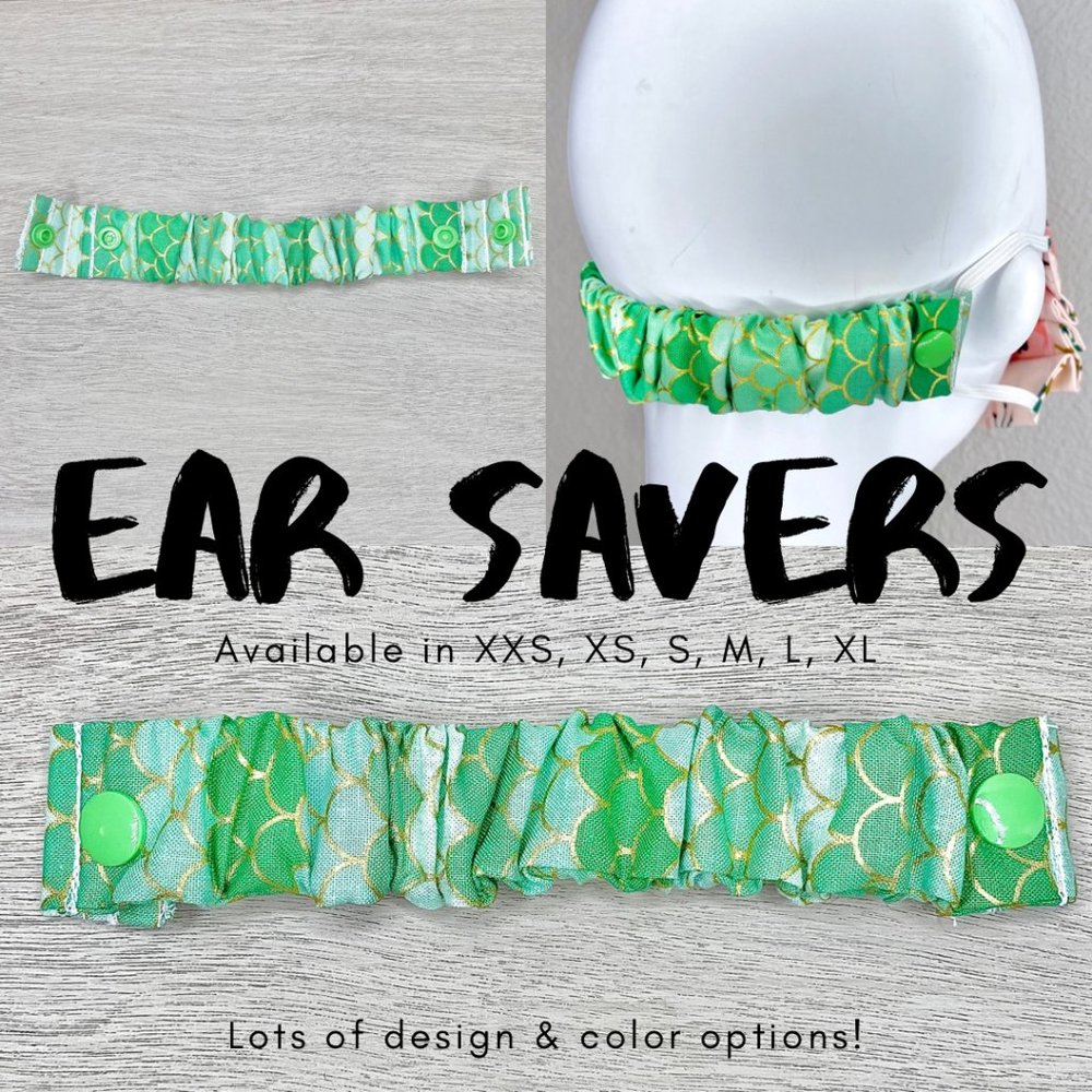 THE BEST EAR SAVERS Multiple Sizes Green Mermaid